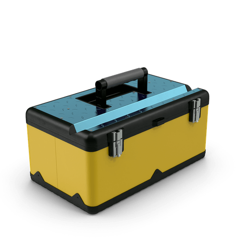 Campway Yellow Extra Large Tool Box Design, Removable Tray for Easy Access and Water Resistant